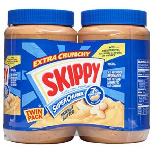 skippy peanut butter, super chunky, 80 oz (2 ct)