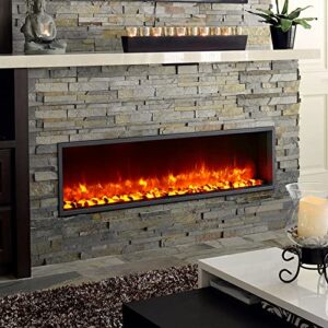 dynasty harmony 55 inch electric fireplace - modern, linear design with multiple flame colors & remote control | hardwire or plug-in installation, supplemental zone heat