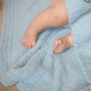 SARANONI Bamboni Luxury Bamboo Baby Blanket (Light Blue, Mini 15" x 20")