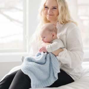 SARANONI Bamboni Luxury Bamboo Baby Blanket (Light Blue, Mini 15" x 20")