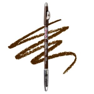 Ruby Kisses Go Brow Wooden Eyebrow Pencil (6 Count, Medium Brown)