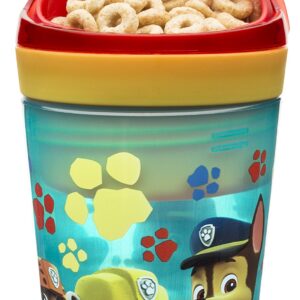 Zak Designs Paw Patrol ZakSnak All-In-One Drink Tumbler + Snack Container For Toddlers – Spill-proof 4oz Snack Container Screws Securely Onto 10oz Tumbler With Accessible Straw, Paw Patrol Boy