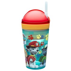 Zak Designs Paw Patrol ZakSnak All-In-One Drink Tumbler + Snack Container For Toddlers – Spill-proof 4oz Snack Container Screws Securely Onto 10oz Tumbler With Accessible Straw, Paw Patrol Boy