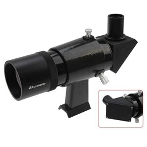 astromania 9x50 angled finder scope, black - you will no longer need to strain your neck at difficult angles and are also able to search for objects which are not so easy to find
