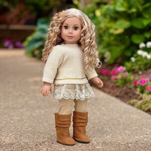 - Romantic Melody - 3 Piece Outfit - Tunic, Leggings and Boots - Clothes Fits 18 Inch Doll (Doll Not Included)