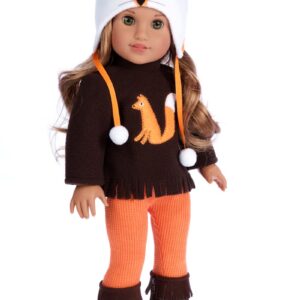 - Foxy - 4 Piece Outfit - Hat, Blouse, Leggings and Boots. Clothes Fits 18 Inch Doll (Doll Not Included)