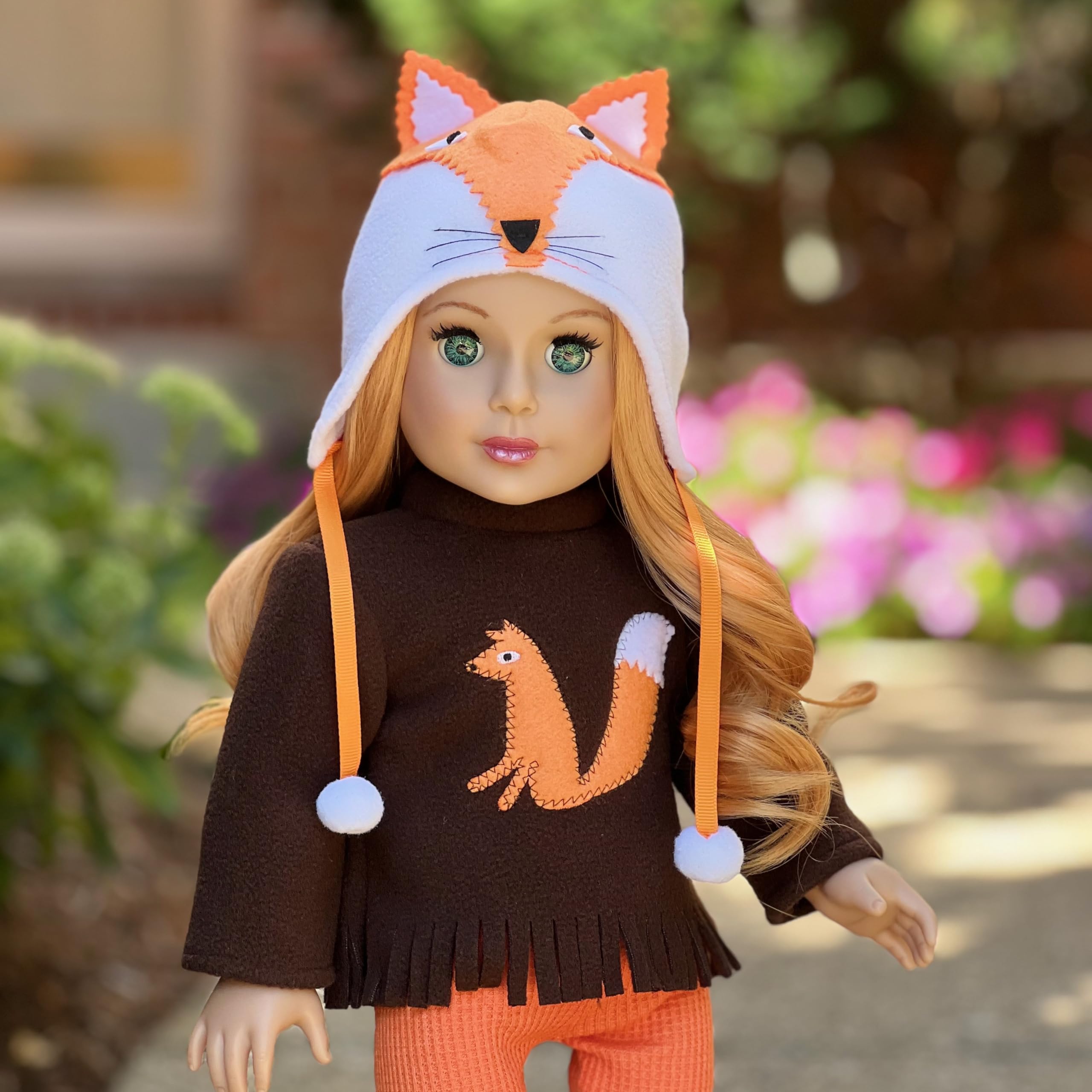 - Foxy - 4 Piece Outfit - Hat, Blouse, Leggings and Boots. Clothes Fits 18 Inch Doll (Doll Not Included)