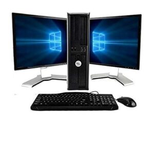 dell optiplex computer package dual core 3.0,new 8gb ram, 250gb hdd, windows 10 home edition, dual 19inch monitor (brands may vary) - (renewed)']