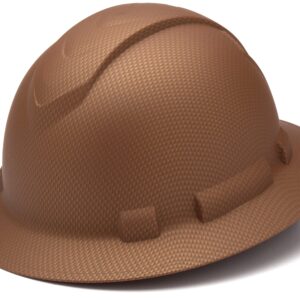 Pyramex Ridgeline Full Brim Hard Hat, 4-Point Ratchet Suspension, Copper Pattern