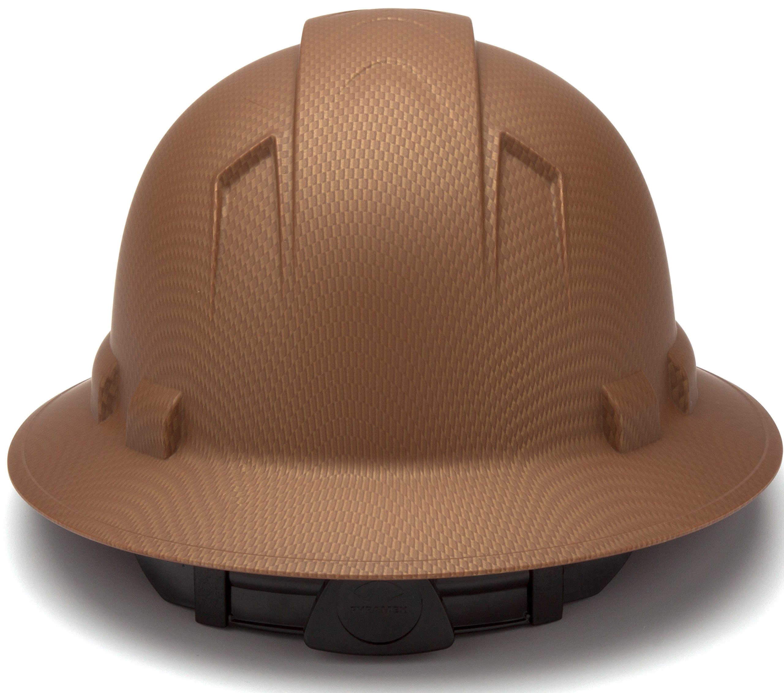 Pyramex Ridgeline Full Brim Hard Hat, 4-Point Ratchet Suspension, Copper Pattern