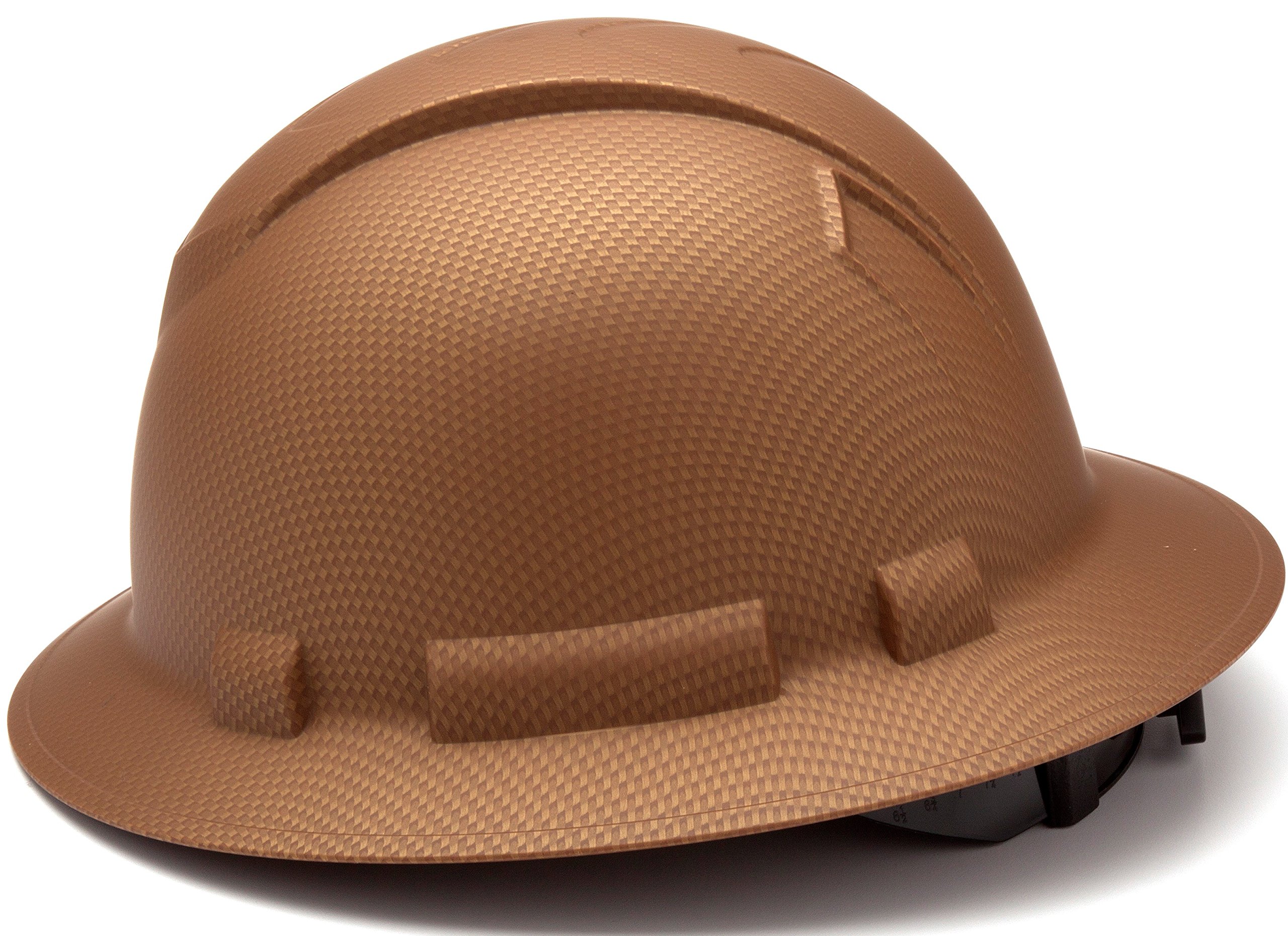 Pyramex Ridgeline Full Brim Hard Hat, 4-Point Ratchet Suspension, Copper Pattern