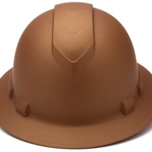 Pyramex Ridgeline Full Brim Hard Hat, 4-Point Ratchet Suspension, Copper Pattern