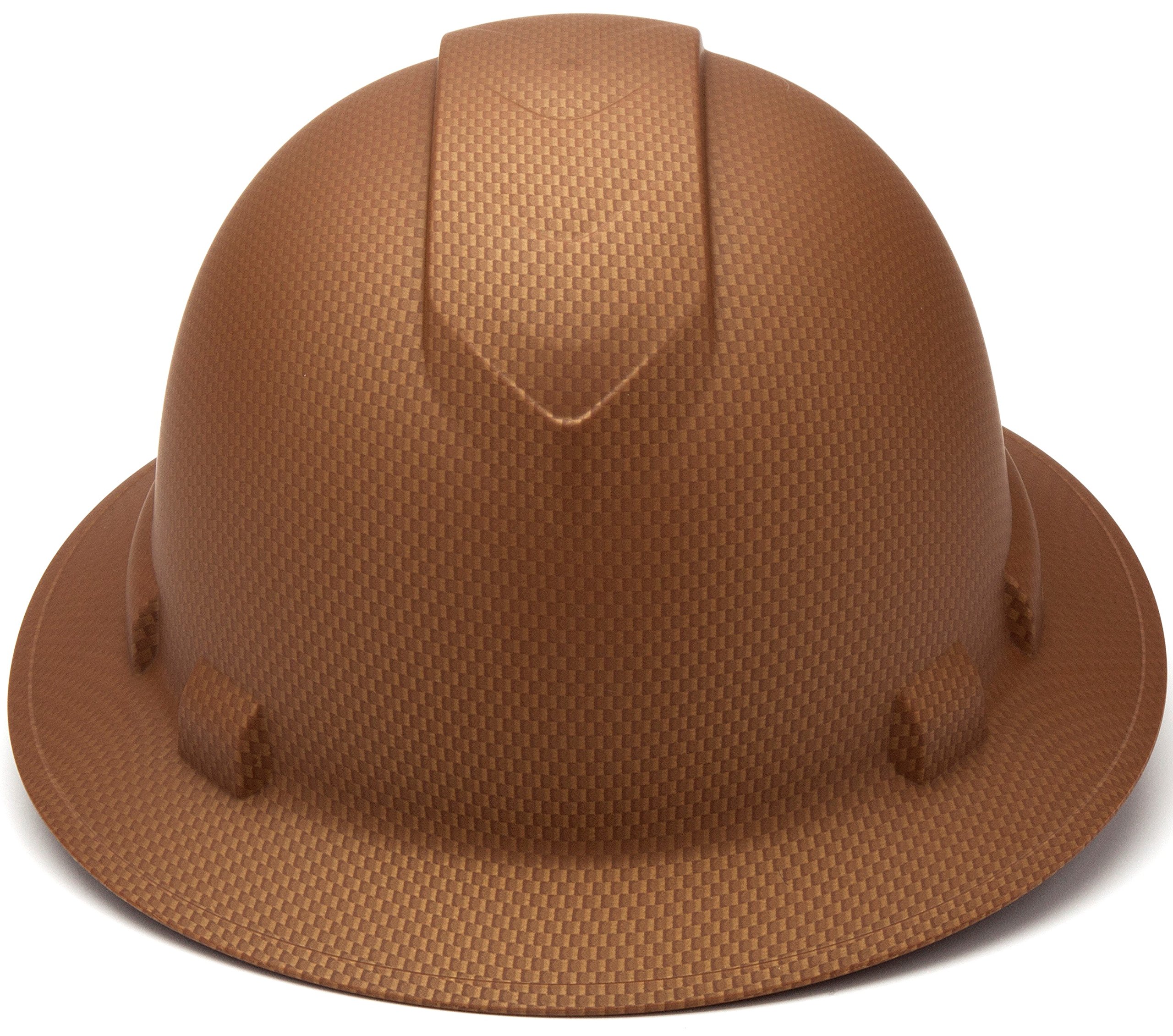 Pyramex Ridgeline Full Brim Hard Hat, 4-Point Ratchet Suspension, Copper Pattern