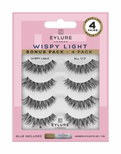 eylure texture false lash, style no. 117, reusable, adhesive included, 3 pair
