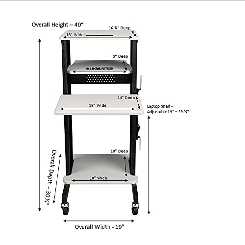 Norwood Commercial Furniture Laptop Caddy Cart Presentation Station, NOR-TY-1000