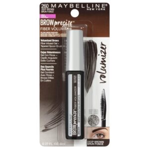 Maybelline New York Brow Precise Fiber Volumizer Eyebrow Mascara, Deep Brown, 0.27 fl. oz.