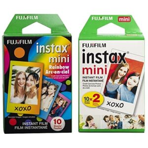 fujifilm instax mini instant film (rainbow + white twin pack)