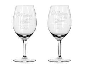 2x wine glasses, mother of bride wine glasses, mother of groom wine glass,personalize wine glasses,wedding gifts,classic gift, unique gifts