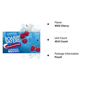 Capri Sun Roarin' Waters Wild Cherry Ready-to-Drink Juice (40 Pouches, 4 Boxes of 10)