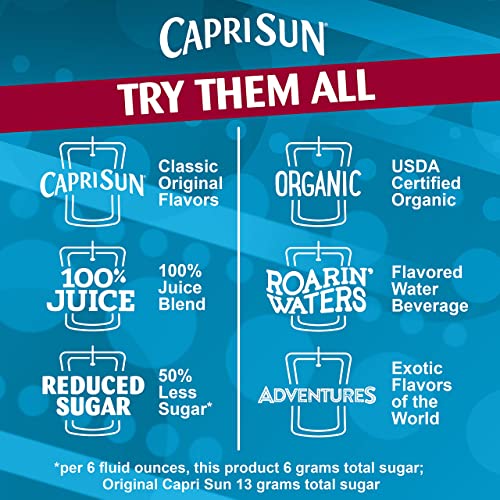 Capri Sun Roarin' Waters Wild Cherry Ready-to-Drink Juice (40 Pouches, 4 Boxes of 10)