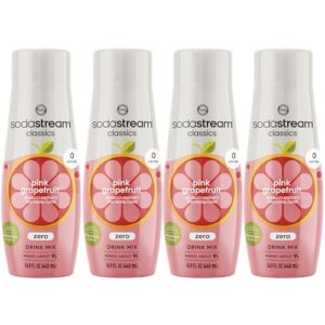 sodastream pink grapefruit liquid zero calorie, 14.8 fl oz (pack of 4)