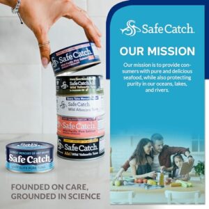 Safe Catch Elite Lowest-Mercury Canned Solid Wild Tuna Fish Steak, Every Fish Is Tested, Gluten-Free, Paleo, Keto, Kosher, Non-GMO, High-Protein Food, 5oz Cans, Pack of 12