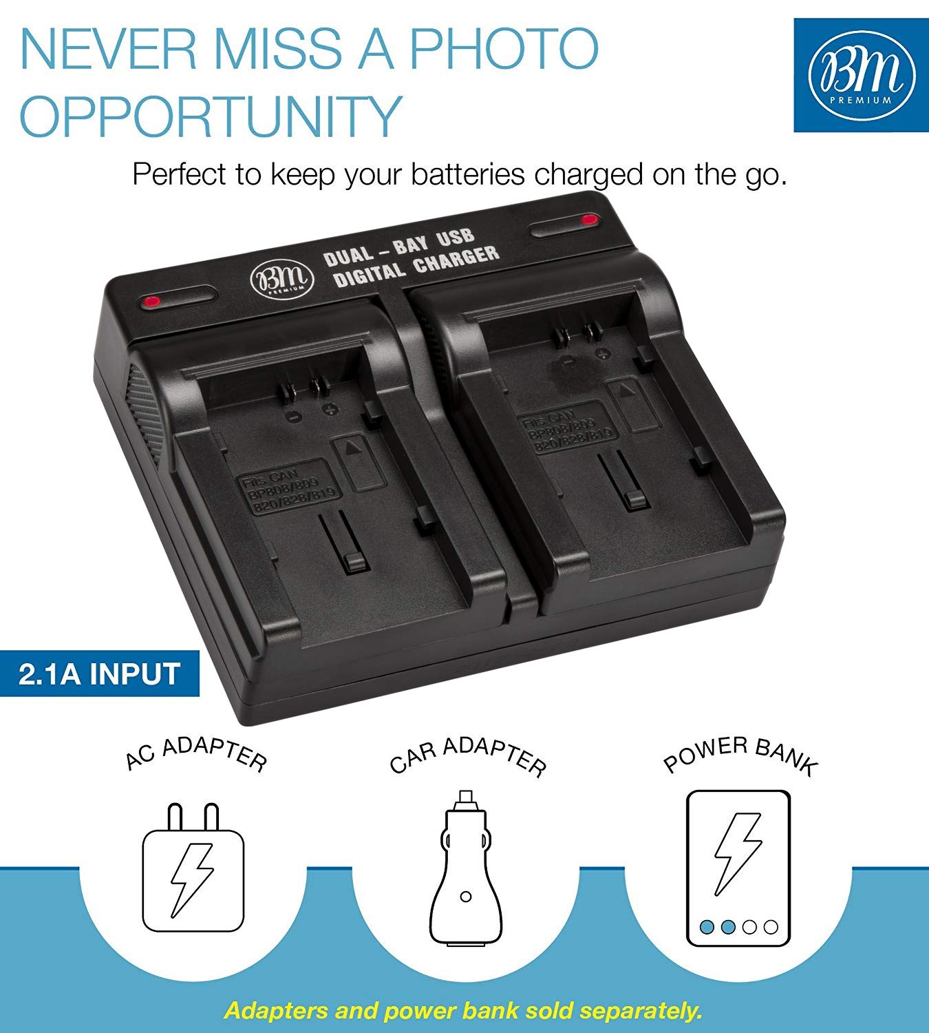 BM 2 BP-820 Batteries and Dual Battery Charger for Canon VIXIA HF G50, HF G60, HF G70, XA40, XA45, XA50, XA55, HFG30, HFG40, HFM301, HFM41, HFM400, XA10, XA11, XA15, XA20, XA25, XA60, XA65, XA70, XA75