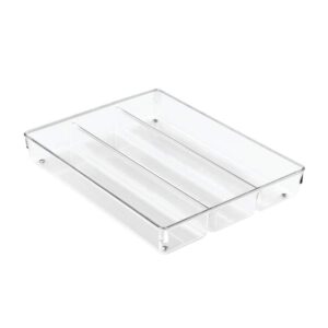 InterDesign Linus 2 in. H x 13.7 in. W x 10.7 in. L Clear Plastic Cutlery Tray