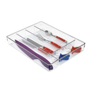 InterDesign Linus 2 in. H x 13.7 in. W x 10.7 in. L Clear Plastic Cutlery Tray