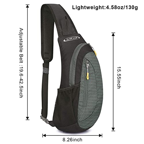 G4Free Sling Bags Men Shoulder Backpack Small Cross Body Chest Sling Backpack (Black-Grey)