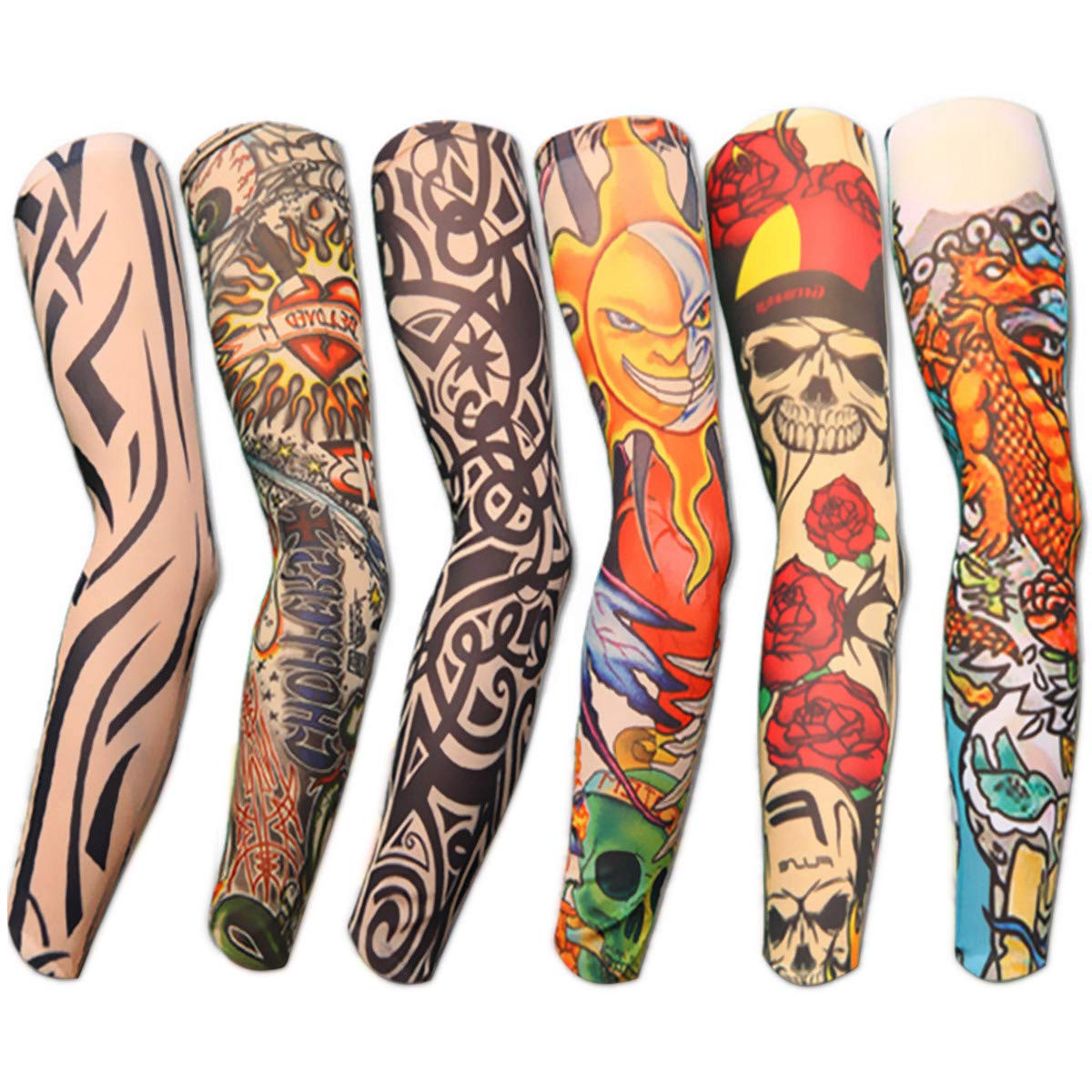 Akstore Temporary Tattoo Sleeves Set Arts Temporary Fake Slip On Tattoo Arm Sleeves Kit (Multicolor Set1)