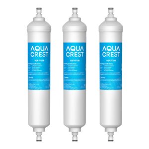 aqua crest gxrtqr inline water filter, replacement for ge® gxrtqr, gxrtq, reduces chlorine, fluoride, limescale and more, 3 filters (package may vary)
