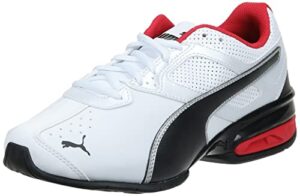 puma men's tazon 6 fm cross training sneaker, puma white-puma black-puma silver, 12