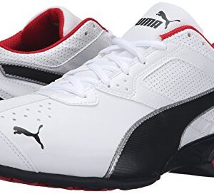 PUMA Men's TAZON 6 FM Cross Training Sneaker, Puma White-Puma Black-Puma Silver, 12