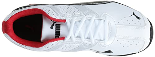 PUMA Men's TAZON 6 FM Cross Training Sneaker, Puma White-Puma Black-Puma Silver, 12