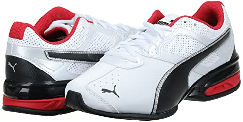 PUMA Men's TAZON 6 FM Cross Training Sneaker, Puma White-Puma Black-Puma Silver, 12