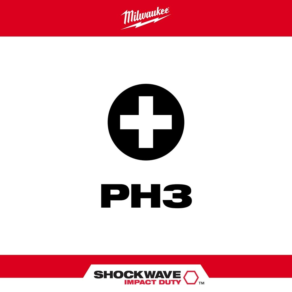 Milwaukee 48-32-4113 Shockwave Insert Bit Phillips #3 (25 Pack)