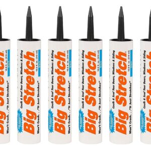 Sashco Inc 10004 6 Pack 10.5 oz. Big Stretch Acrylic Latex High Performance Caulking Sealant, Black