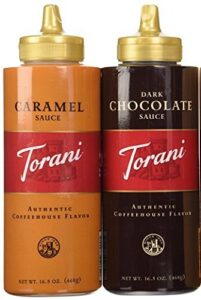 torani 16.5oz 2-pack sauce sampler, chocolate & caramel