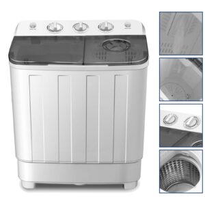 cosvalve portable washing machine 17lbs compact twin tub washer and dryer combo for apartments,dorms,rv's,college rooms,camping