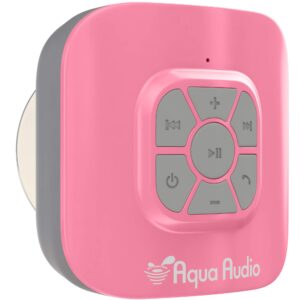 gideon portable waterproof bluetooth speaker with suction cup - 10 hours playtime/built-in mic (pink)