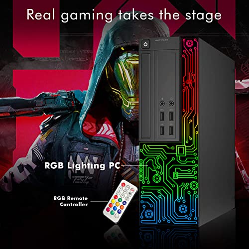 Dell Gaming OptiPlex Desktop Computer PC, Intel Core i7, GT 1030 2GB GDDR5, 16GB RAM, 512GB SSD, 24 Inch HDMI Monitor, RGB Keyboard Mouse Headset Speaker LED Bar, WiFi, Windows 10 Pro (Renewed)