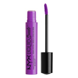 nyx professional makeup liquid suede cream lipstick - run the world (bright violet with pink undertones)