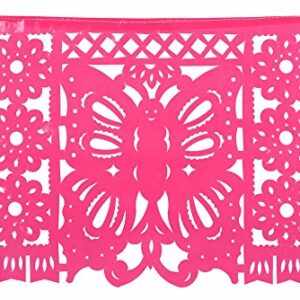 Paper Full of Wishes Festival Mexicano Large Plastic Papel Picado Banner, 9 Multi-Colored Panels 15 feet Long