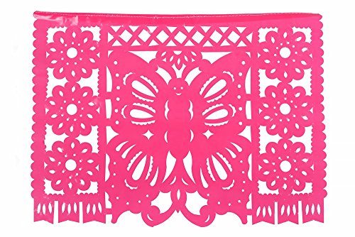 Paper Full of Wishes Festival Mexicano Large Plastic Papel Picado Banner, 9 Multi-Colored Panels 15 feet Long