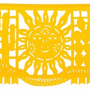 Paper Full of Wishes Festival Mexicano Large Plastic Papel Picado Banner, 9 Multi-Colored Panels 15 feet Long