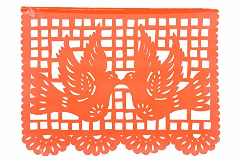 Paper Full of Wishes Festival Mexicano Large Plastic Papel Picado Banner, 9 Multi-Colored Panels 15 feet Long