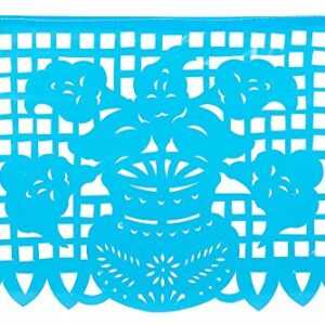 Paper Full of Wishes Festival Mexicano Large Plastic Papel Picado Banner, 9 Multi-Colored Panels 15 feet Long