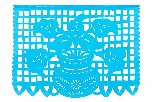 Paper Full of Wishes Festival Mexicano Large Plastic Papel Picado Banner, 9 Multi-Colored Panels 15 feet Long