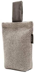 mcalister textiles unfilled herringbone charcoal grey doorstop decorative fabric doorstopper for all doors machine washable 8x7 inches